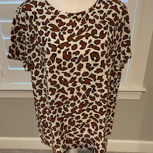 Ann Taylor Leopard Tee NWOT Size XL